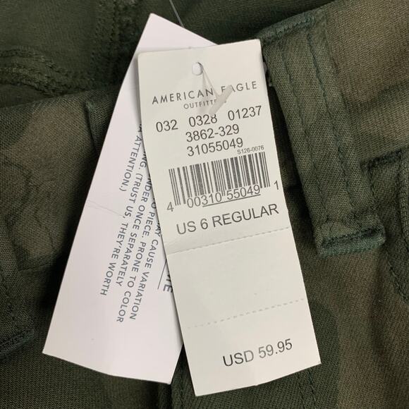 New American Eagle Jeans Curvy Super Hi Rise Jeggings Green Camo Women's 6 - Picture 10 of 11